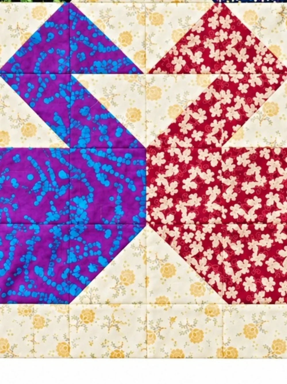 Handmade Floral Patchwork Wall Quilt - Multicolor